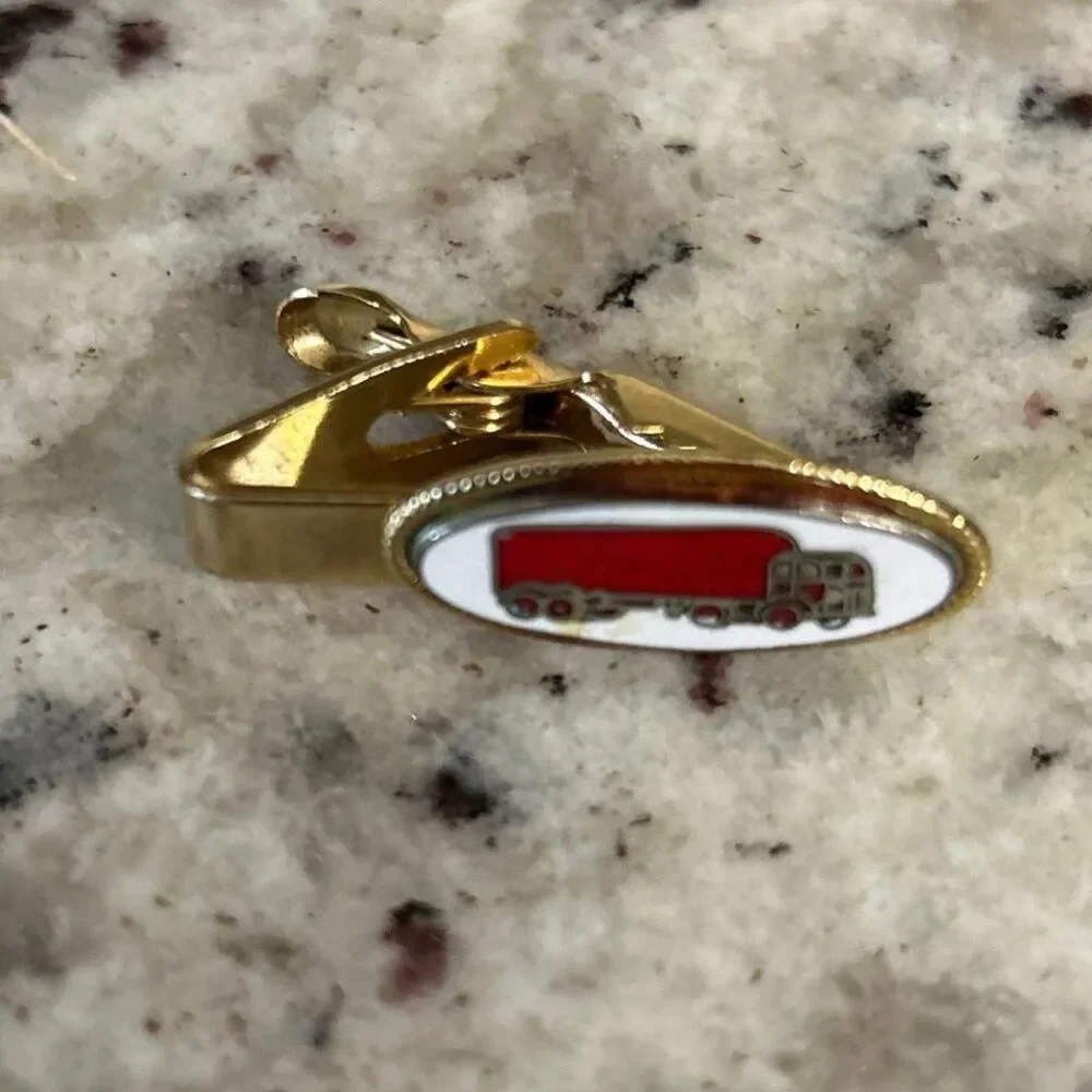 Tie Clip‎ Union Trucker Award Gold Tone H1
